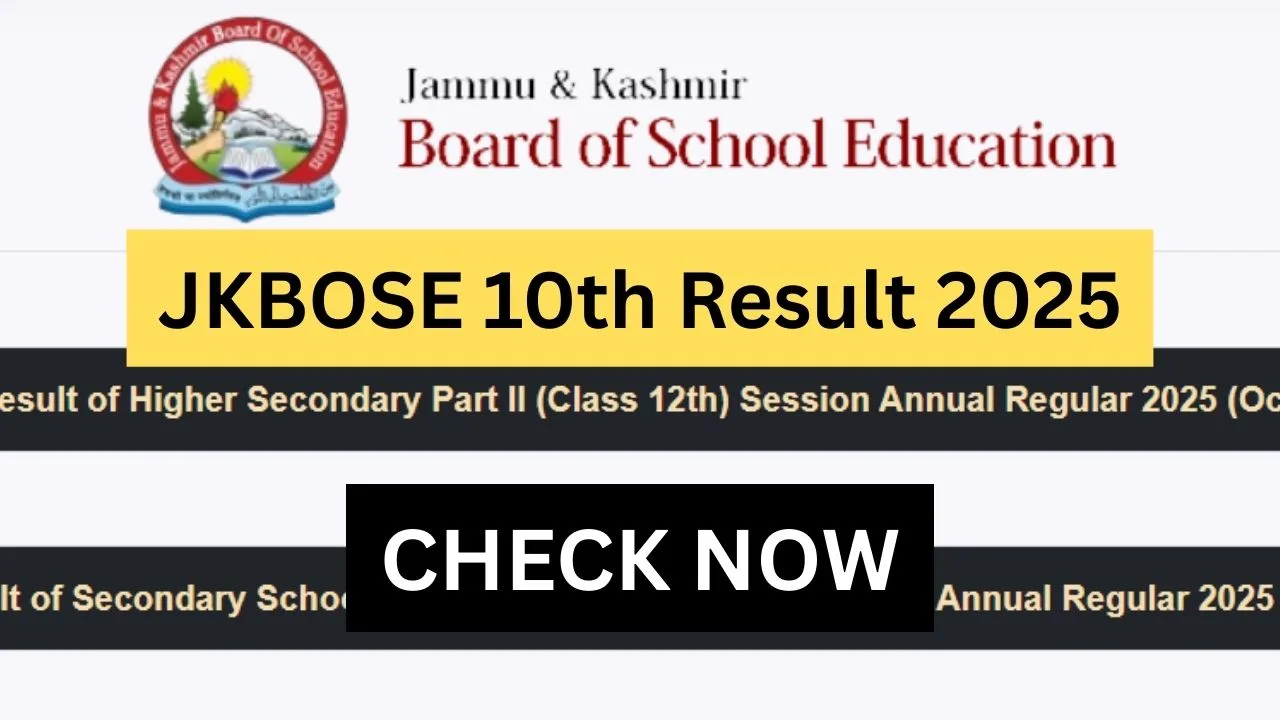 JKBOSE 10th Result 2025 > Roll Number & Registration-Based Result Access with Online Marks card
