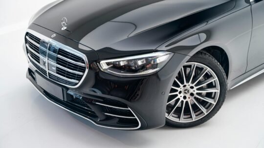 Close-up of a sleek Mercedes-Benz S-Class showcasing elegance and modern design.