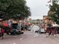 View of the historic Fort Worth Stockyards with bustling street and classic architecture in Texas.