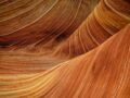 Breathtaking view of the vibrant undulating sandstone formations in The Wave, Arizona.